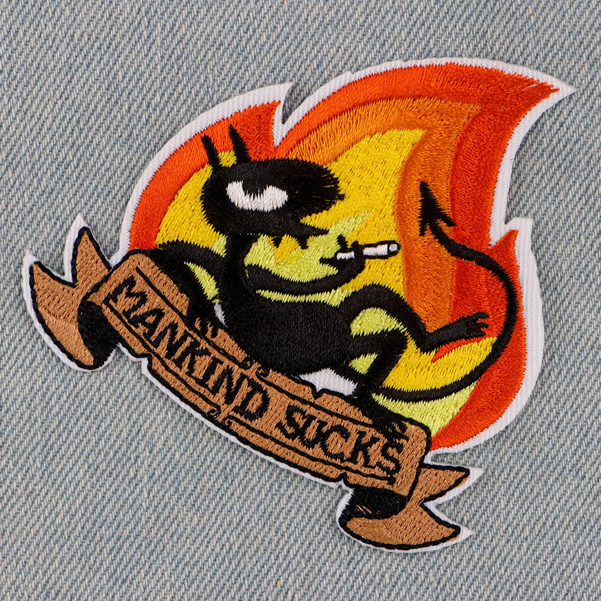 MANKIND SUCKS Embroidery Patch Cartoon Iron On Patches For Clothing Thermoadhesive Patches On Clothes DIY Sew Badges