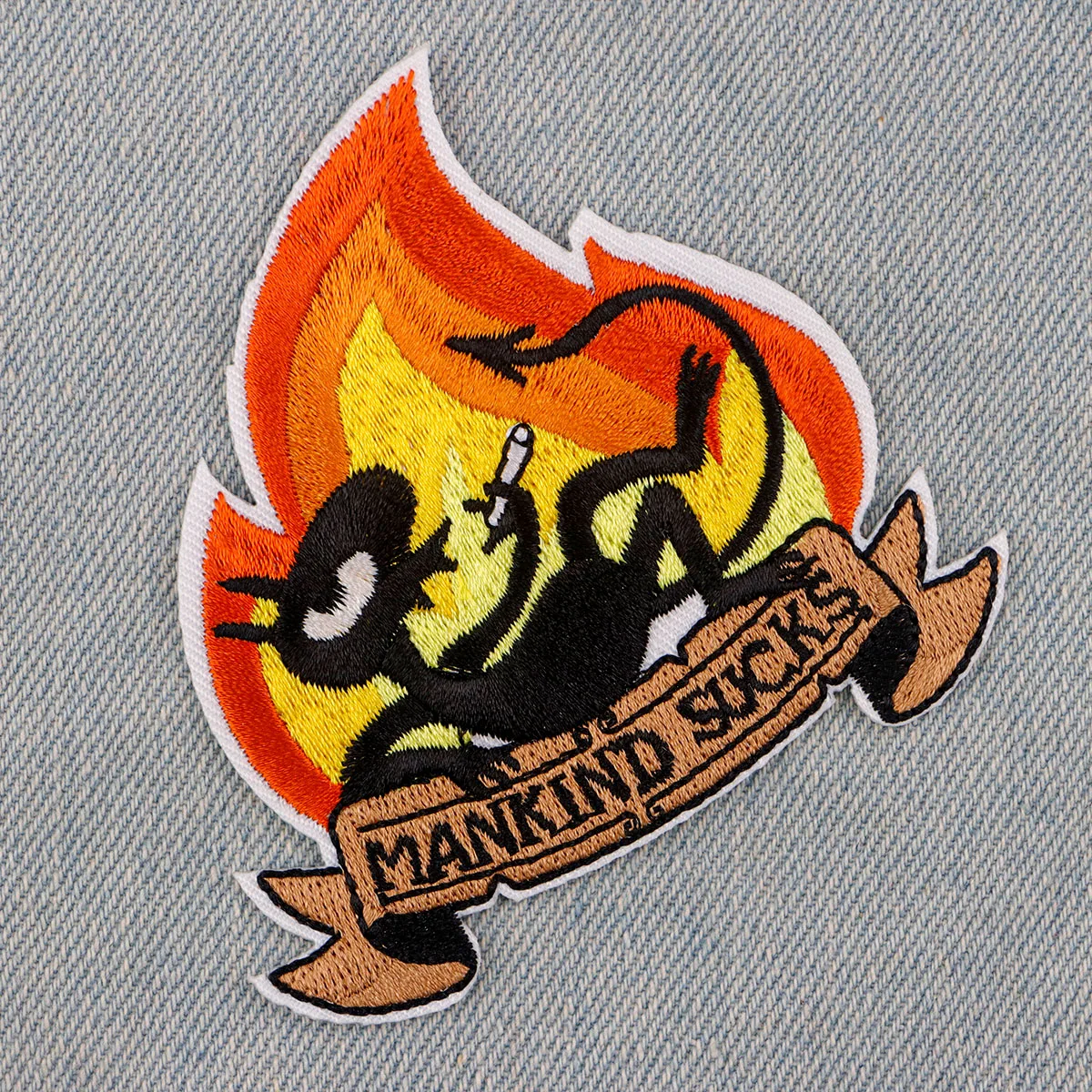 MANKIND SUCKS Embroidery Patch Cartoon Iron On Patches For Clothing Thermoadhesive Patches On Clothes DIY Sew Badges
