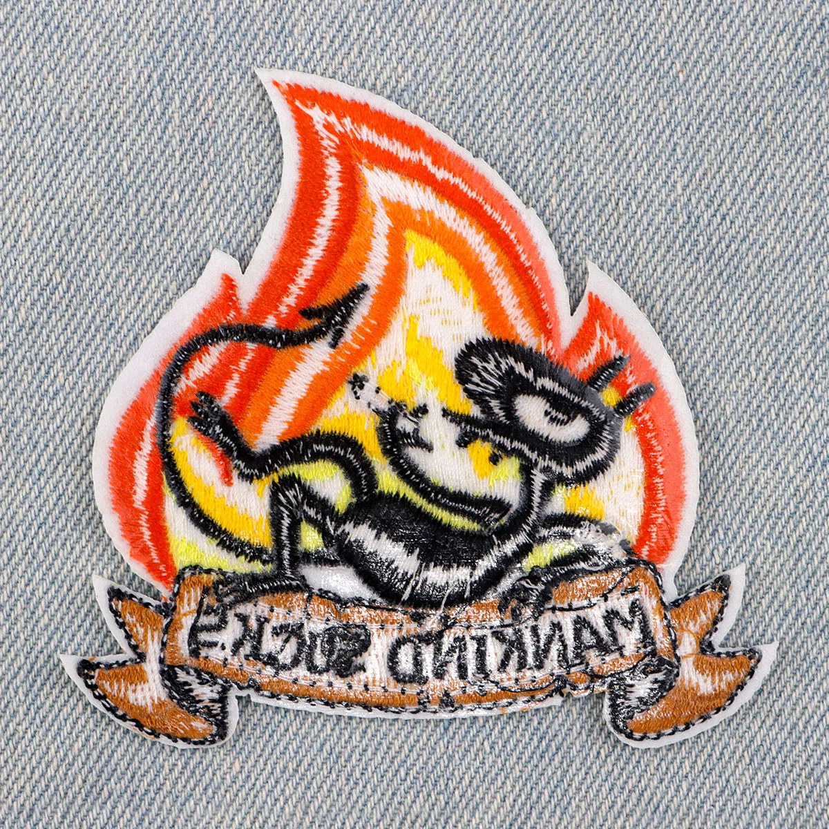 MANKIND SUCKS Embroidery Patch Cartoon Iron On Patches For Clothing Thermoadhesive Patches On Clothes DIY Sew Badges