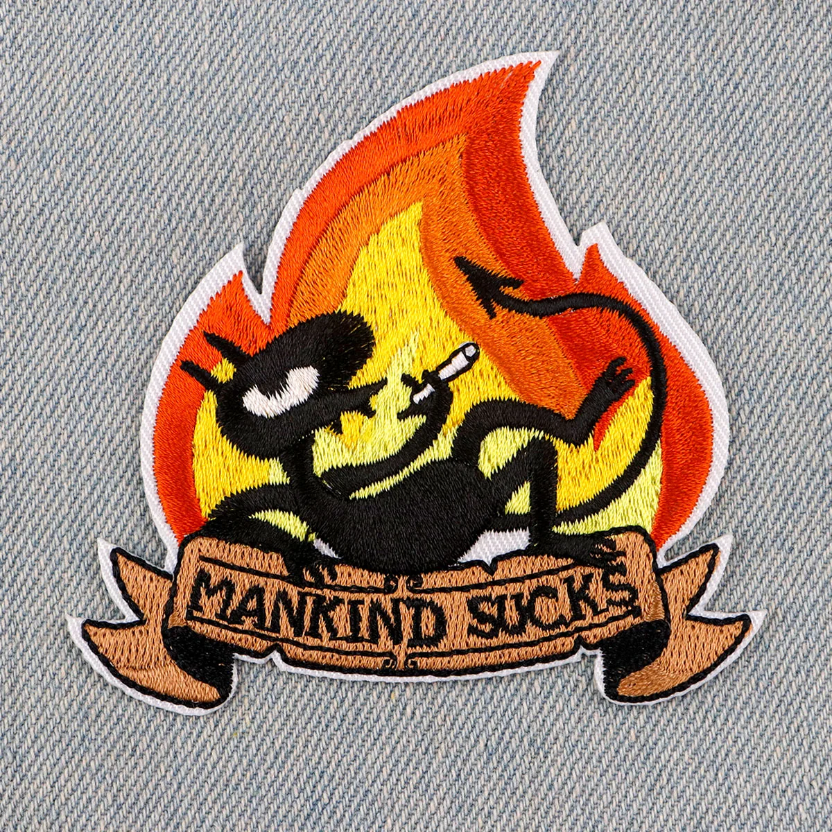 MANKIND SUCKS Embroidery Patch Cartoon Iron On Patches For Clothing Thermoadhesive Patches On Clothes DIY Sew Badges