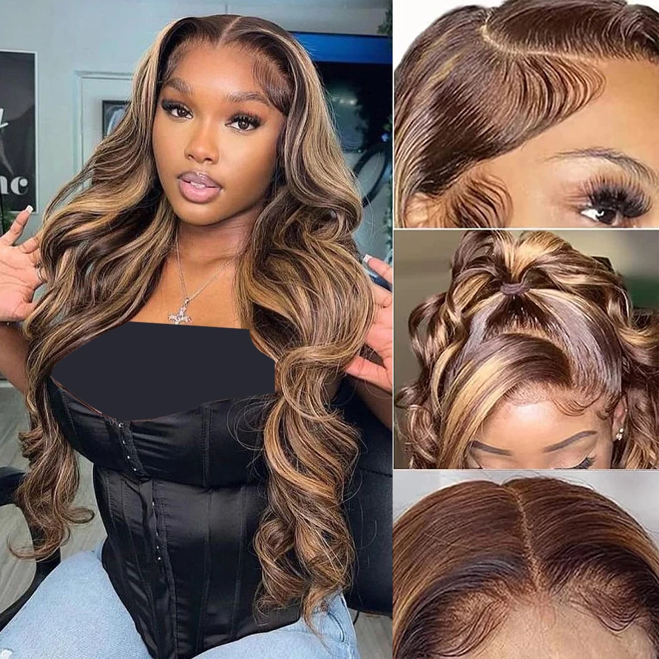 Stretched Length: 34inches, Hair Color: #24, Density: 190%, Ships From: CHINA - Highlight Wig Human Hair Blonde Body Wave 13X6 Hd Lace Frontal Wigs Hd Lace Wig 13X6 Human Hair 13X4 Lace Front Human Hair Wig