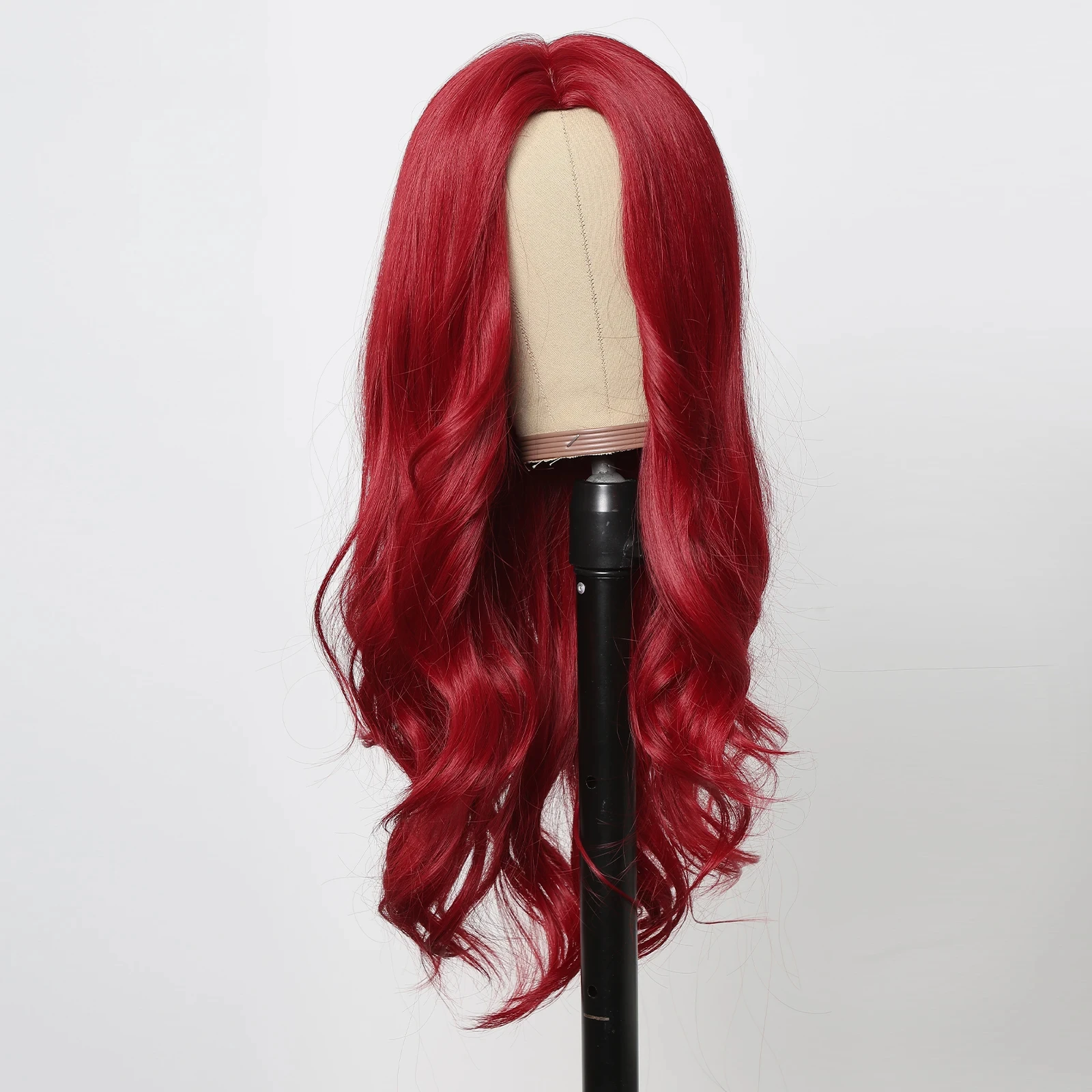 Color: #530 - Red Synthetic Wigs Long Body Wavy Wig Natural Hairline Daily Red Hair Heat Resistant Fiber Smooth Party Cosplay Wig