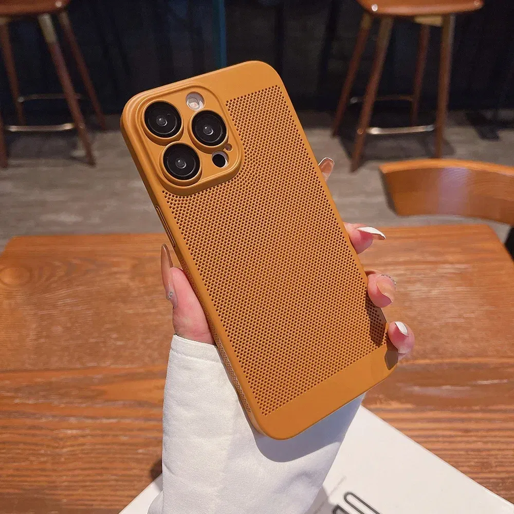 Color: Clear, Compatible-Phone Models: For iPhone 14 Pro, Ships From: CHINA - Breathable Heat Dissipation Cooling Case For iPhone 16 Pro Max 15 14 13 12 11 PC Hard Back Cover