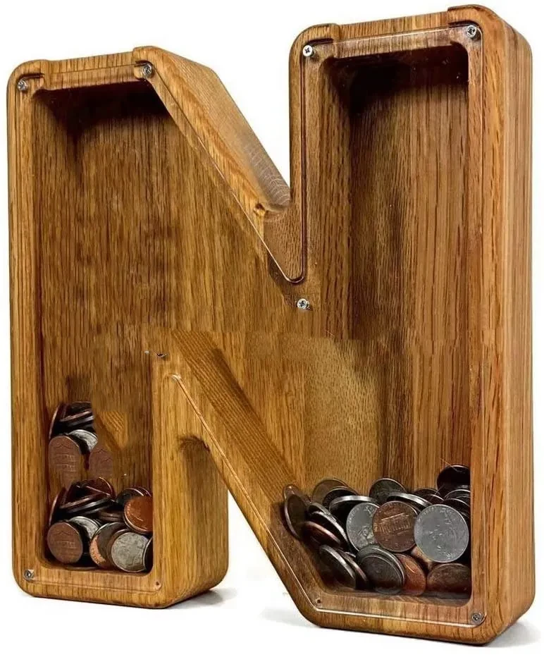 Large And Small Piggy Bank | Wooden Gift