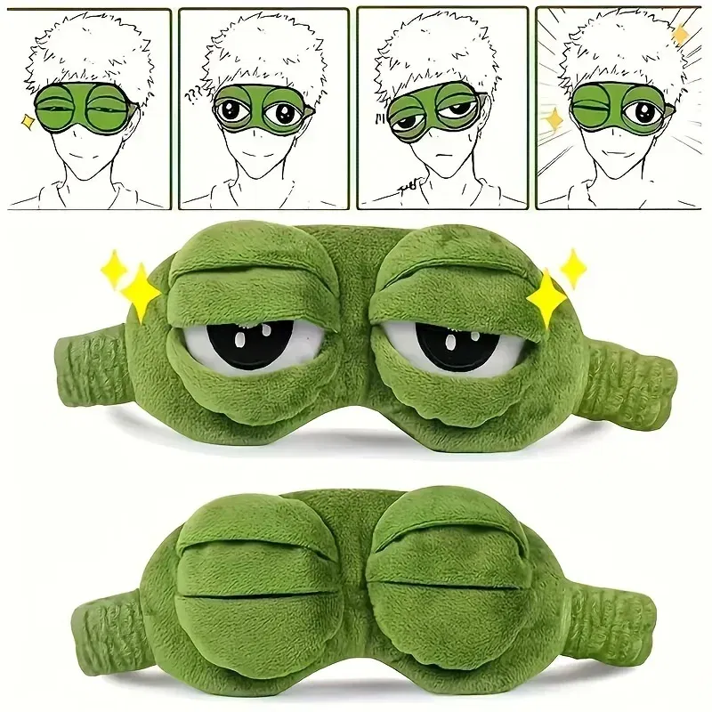 Color: Orange - 3D Frog Sleep Mask Natural Sleeping Eyeshade Women Men Creative Cartoon Soft Portable Blindfold Travel Office Eyepatch