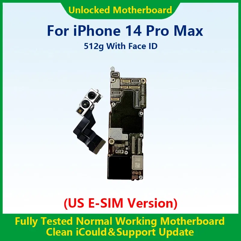 Color: TEAL, Ships From: CHINA - Top 100%Working Fully Tested Mainboard For iPhone 14 Pro Max Unlocked Motherboard With Face ID Cleaned iCloud US E-SIM Version