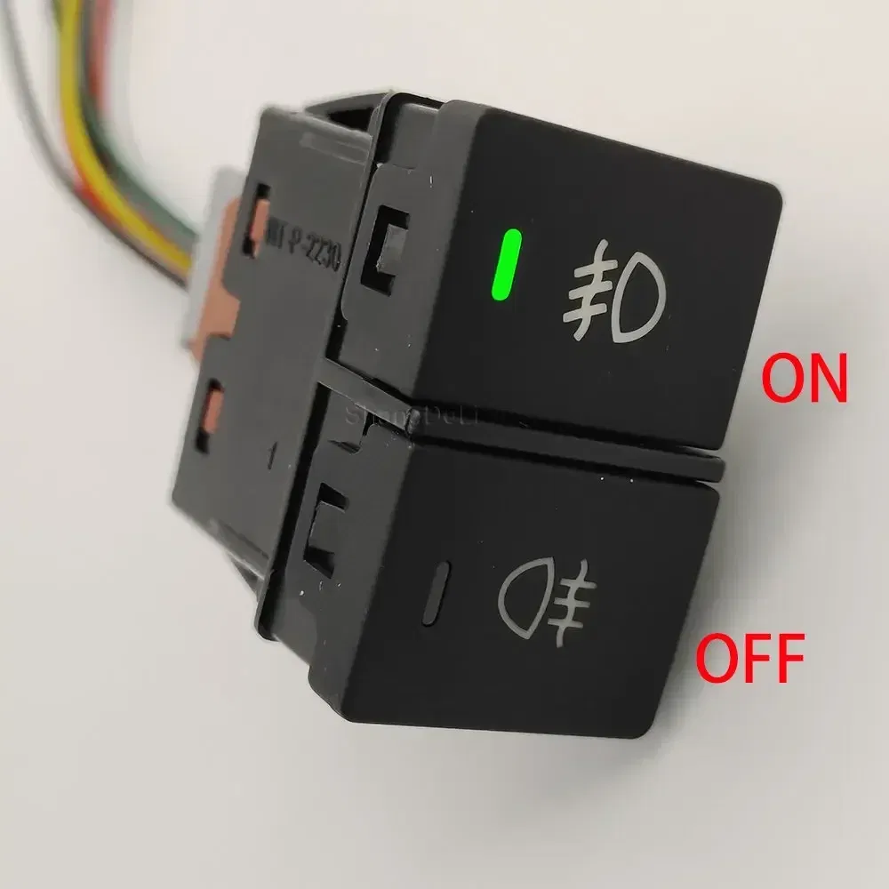 Color: Yellow - LED Light Car Dual Switch Front Fog Light Steering Wheel Heating Button With Wire For Honda CRV URV AVANCIER CITY Accessories