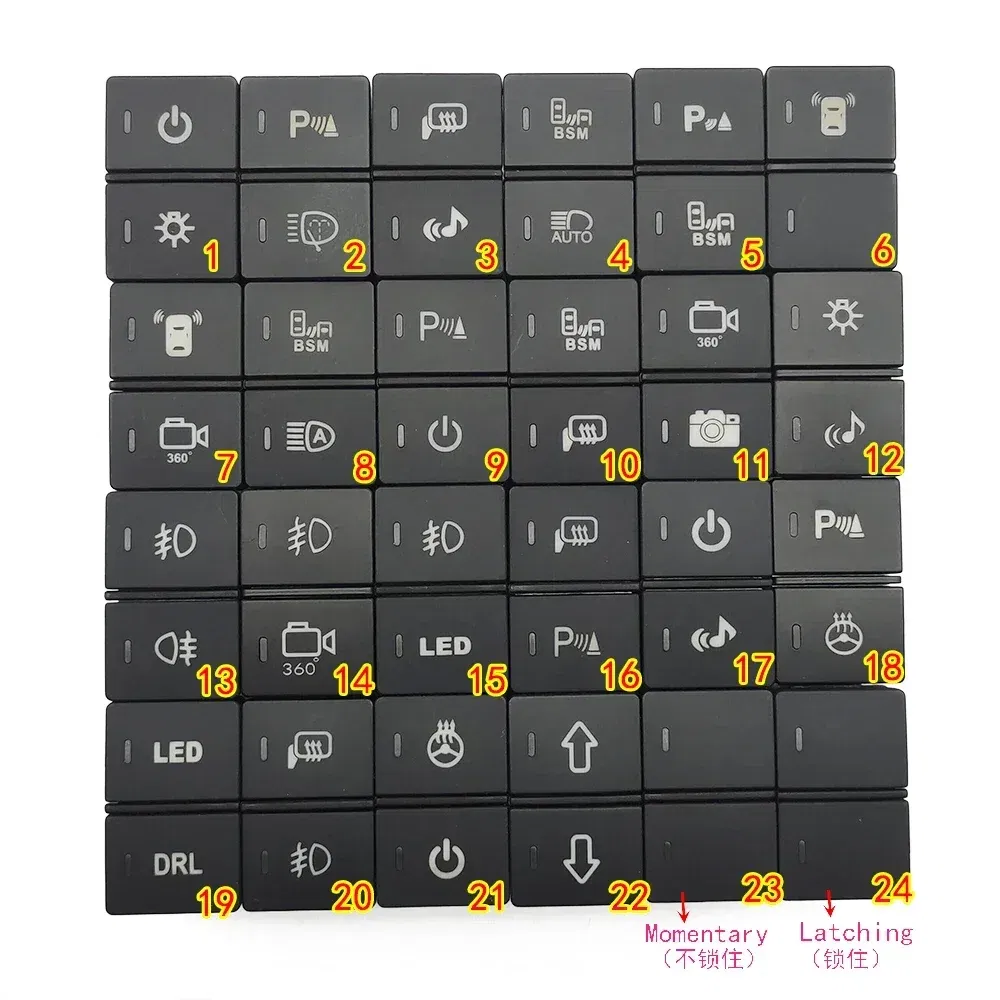 Color: Yellow - LED Light Car Dual Switch Front Fog Light Steering Wheel Heating Button With Wire For Honda CRV URV AVANCIER CITY Accessories