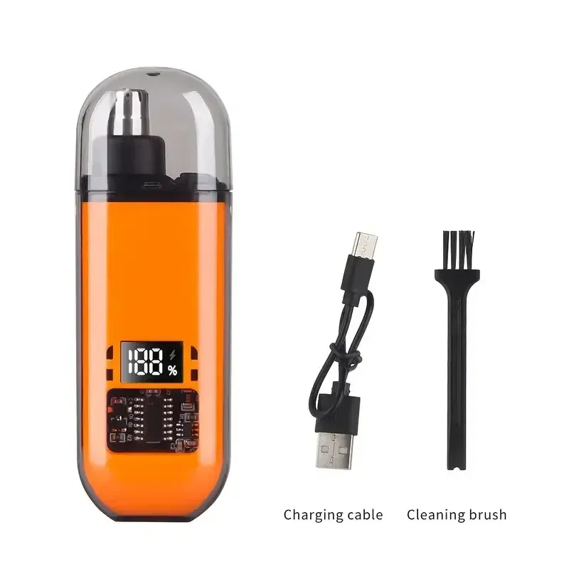 Color: black - 2 In 1 Electric Portable Ear And Nose Hair Trimmer Clipper 2024 Professional Painless Portable Eyebrow For Men nose hair