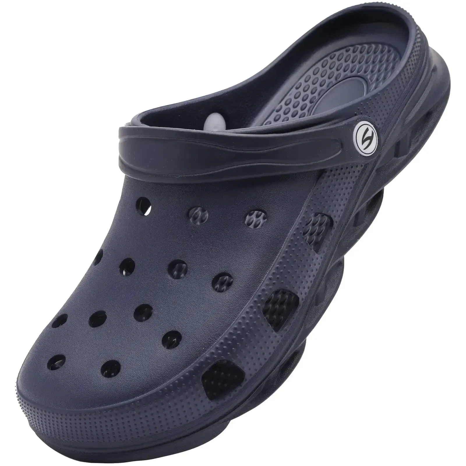 Shoe Size: 44, Color: Black - HOBIBEAR Unisex Garden Clogs Shoes Slippers Sandals for Men and Women