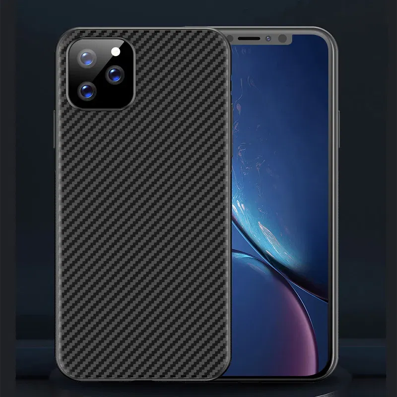 Color: black, Material: leather - Luxury Carbon Fiber Silicone Case for iPhone 13 11 12 14 15 16Pro Max XSMAX XR XS  X SE 5 6 6S 7 8 14Plus  Protective Soft Cover