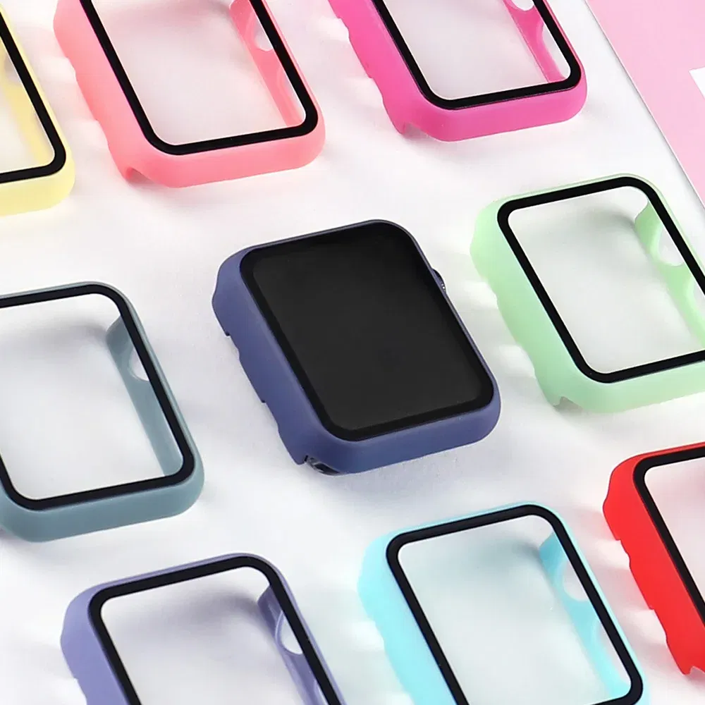 Dial Diameter: 1.9 Inches & Under, Color: Translucent - Tempered Glass+cover For Apple Watch 9 8 41mm 45mm 42mm 38mm PC Bumper Screen Protector Case IWatch Series 7 6 5 4 Se 44mm 40mm