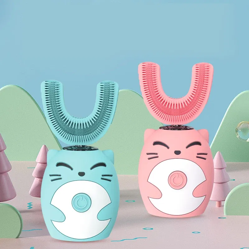 Color: transparent, Ships From: CN - Sonic Electric Toothbrush Kids U-shaped Smart 360 Degrees Ultrasonic Tooth Brush Teeth Whitening For Children IPX7 Waterproof