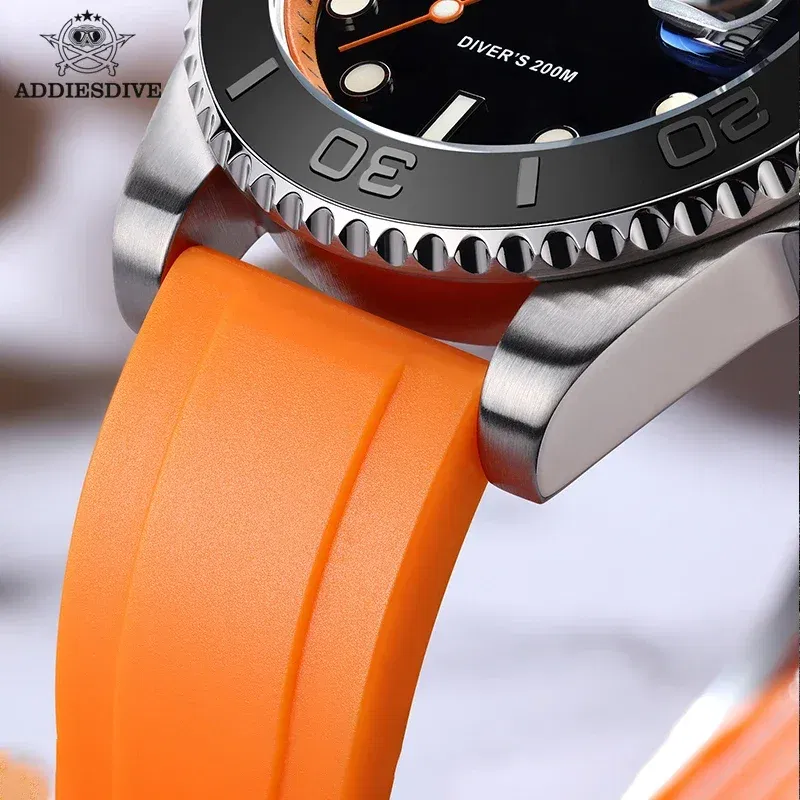 Color: Coffee, Ships From: CHINA - ADDIESDIVE AD2040 Men's Watch 41mm Fashion Diver Quartz Watch 200m Diving Rubber Silicone Super Luminous Wristwatch Reloj Hombre