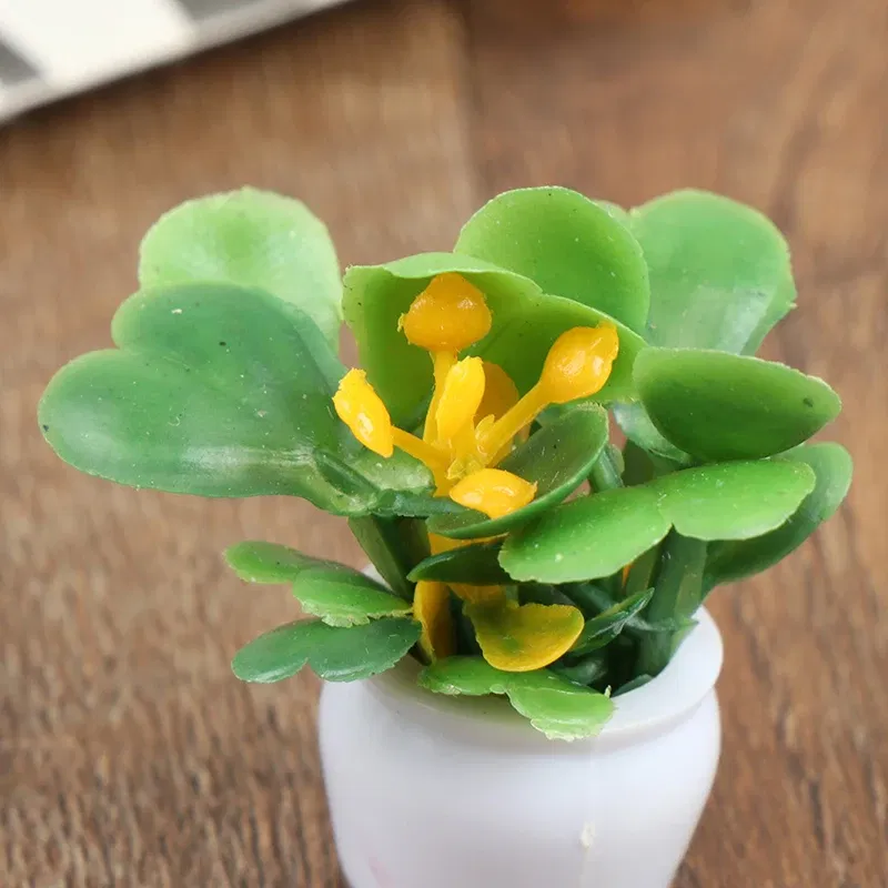 5pcs 1:12 Dollhouse Miniature Green Plant Pot Furniture Home Decor Accessories