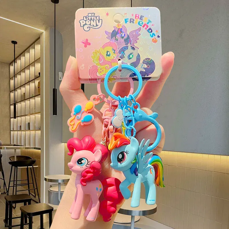 Color: Silver, Ships From: CHINA - Cartoon My Little Pony Toy Keychain Twilight Sparkle Pinkamena Diane Pie Fluttershy Rarity Rainbow Dash Key Buckle Keyring Gift