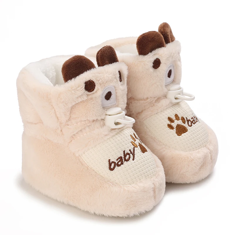 Color: Lavender, Baby Age: 7-12 Months - Winter New Cute Cartoon Baby Booties Boy Girl Boots Cotton Soft-Sole Non-Slip Warm Toddler First Walkers Infant Crib Shoes
