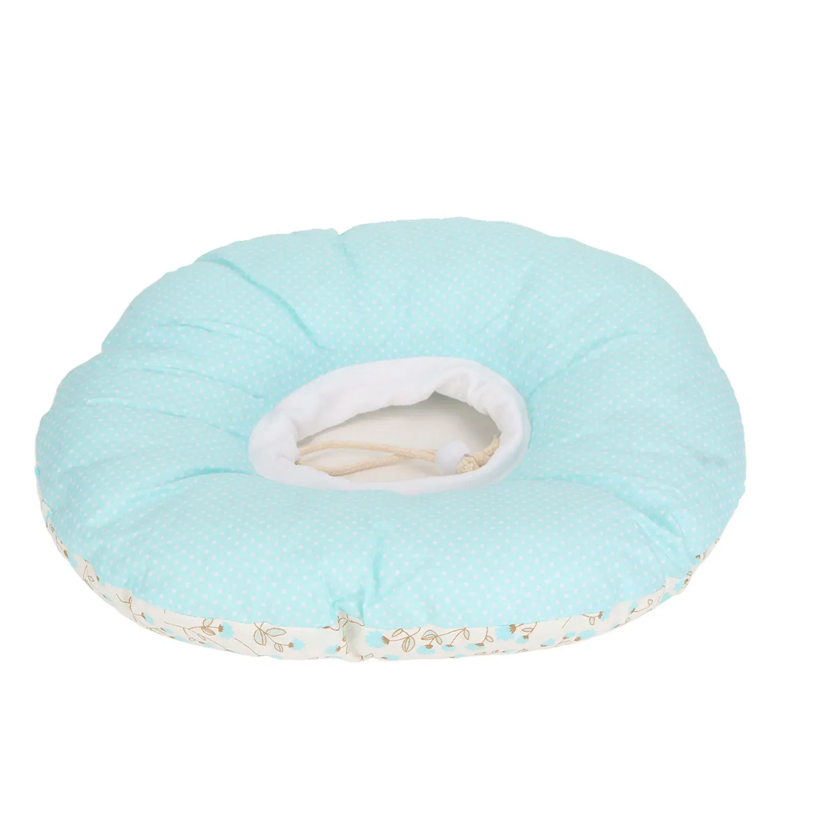 Color: Silver - Ear Pillow Breathable Cotton Piercing Ear Care Pillow Ear Hole Guard Neck Support Side Sleeping Pillow Donut Cushion with Hole