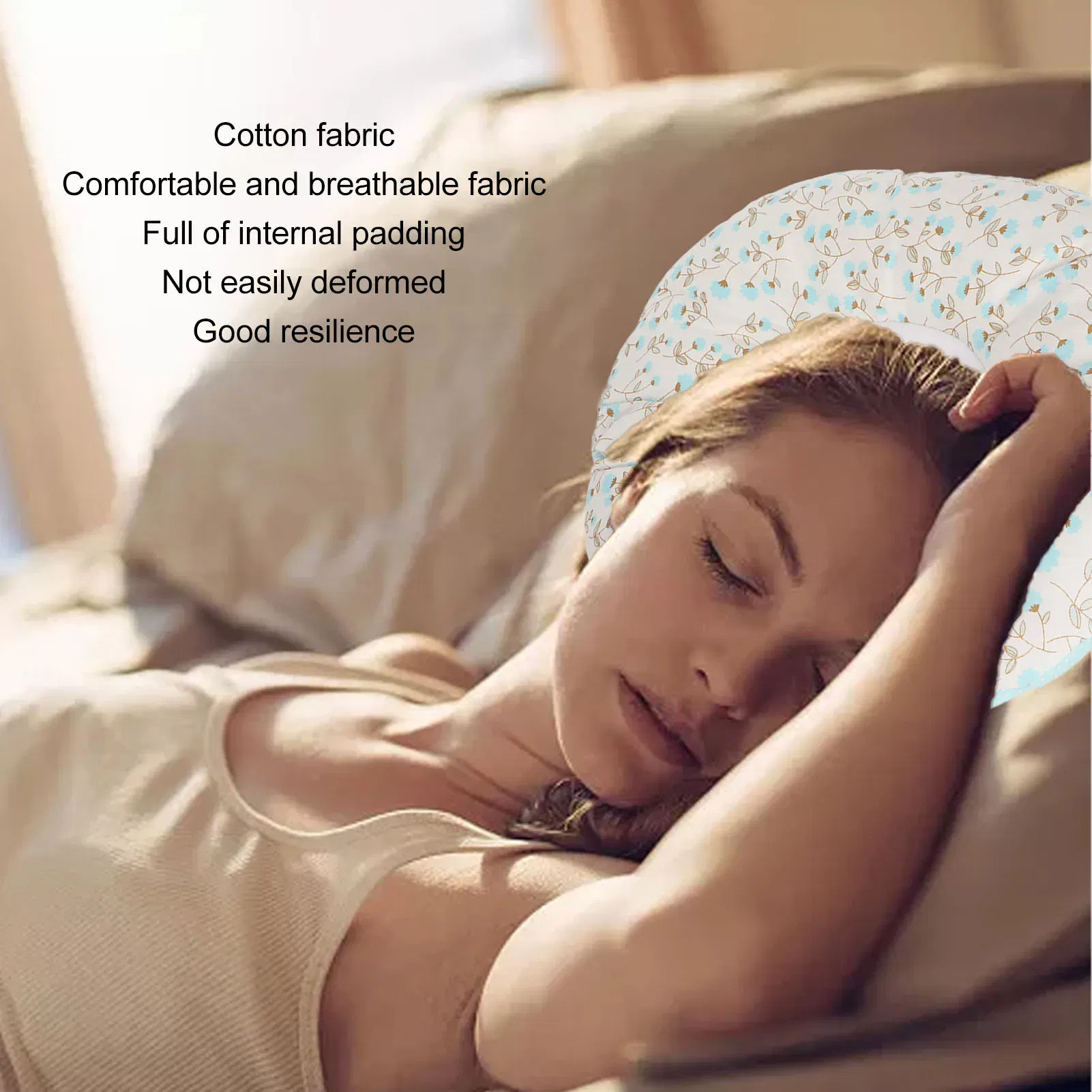 Color: Silver - Ear Pillow Breathable Cotton Piercing Ear Care Pillow Ear Hole Guard Neck Support Side Sleeping Pillow Donut Cushion with Hole