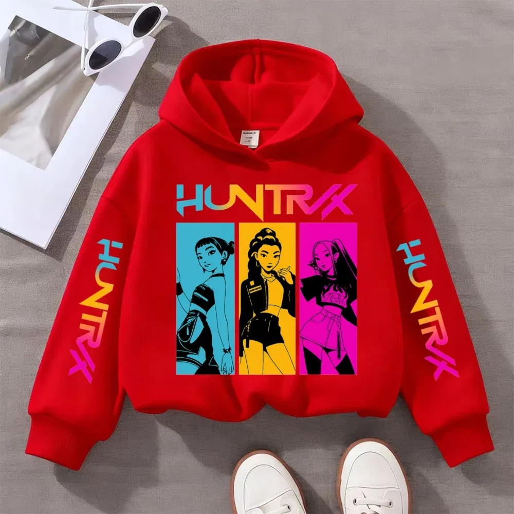 Color: Blue, Kid Size: 152 - KPOP Demon Hunters Children's Sweatshirt Girls' Clothes Girls' Sweatshirt autumn 2024 New Cute Fashion Hoodie