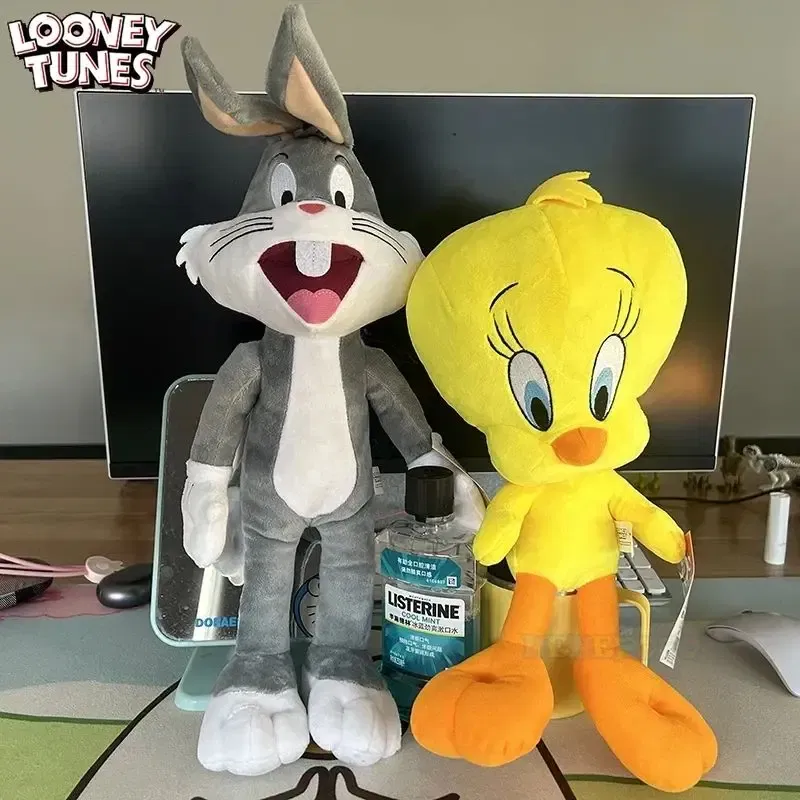 Color: FireBrick - New 20cm Original Looney Tunes Bugs Bunny Plush Toy Classic 32cm Tweety Q Series Lola Bunny Daffy Cartoon Peluche