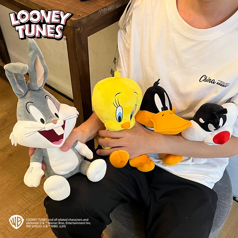 Color: FireBrick - New 20cm Original Looney Tunes Bugs Bunny Plush Toy Classic 32cm Tweety Q Series Lola Bunny Daffy Cartoon Peluche