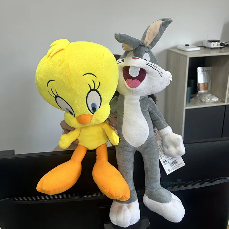 Color: FireBrick - New 20cm Original Looney Tunes Bugs Bunny Plush Toy Classic 32cm Tweety Q Series Lola Bunny Daffy Cartoon Peluche