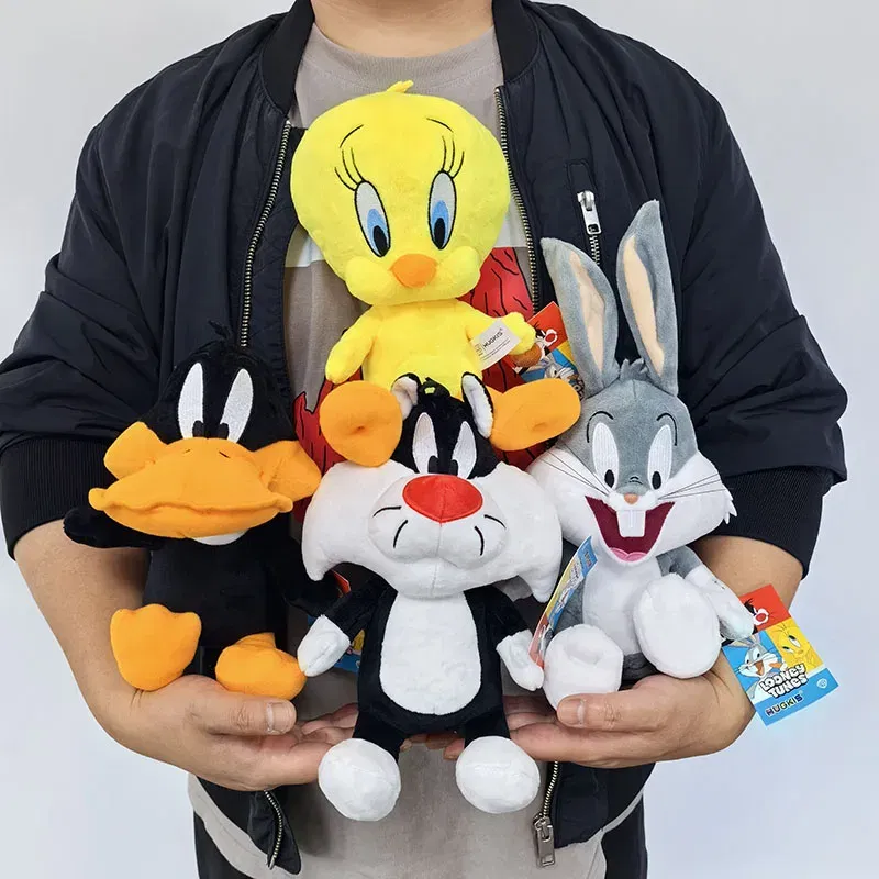 Color: FireBrick - New 20cm Original Looney Tunes Bugs Bunny Plush Toy Classic 32cm Tweety Q Series Lola Bunny Daffy Cartoon Peluche