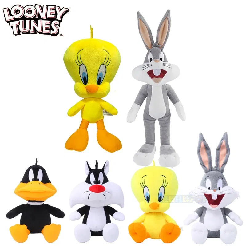 Color: FireBrick - New 20cm Original Looney Tunes Bugs Bunny Plush Toy Classic 32cm Tweety Q Series Lola Bunny Daffy Cartoon Peluche