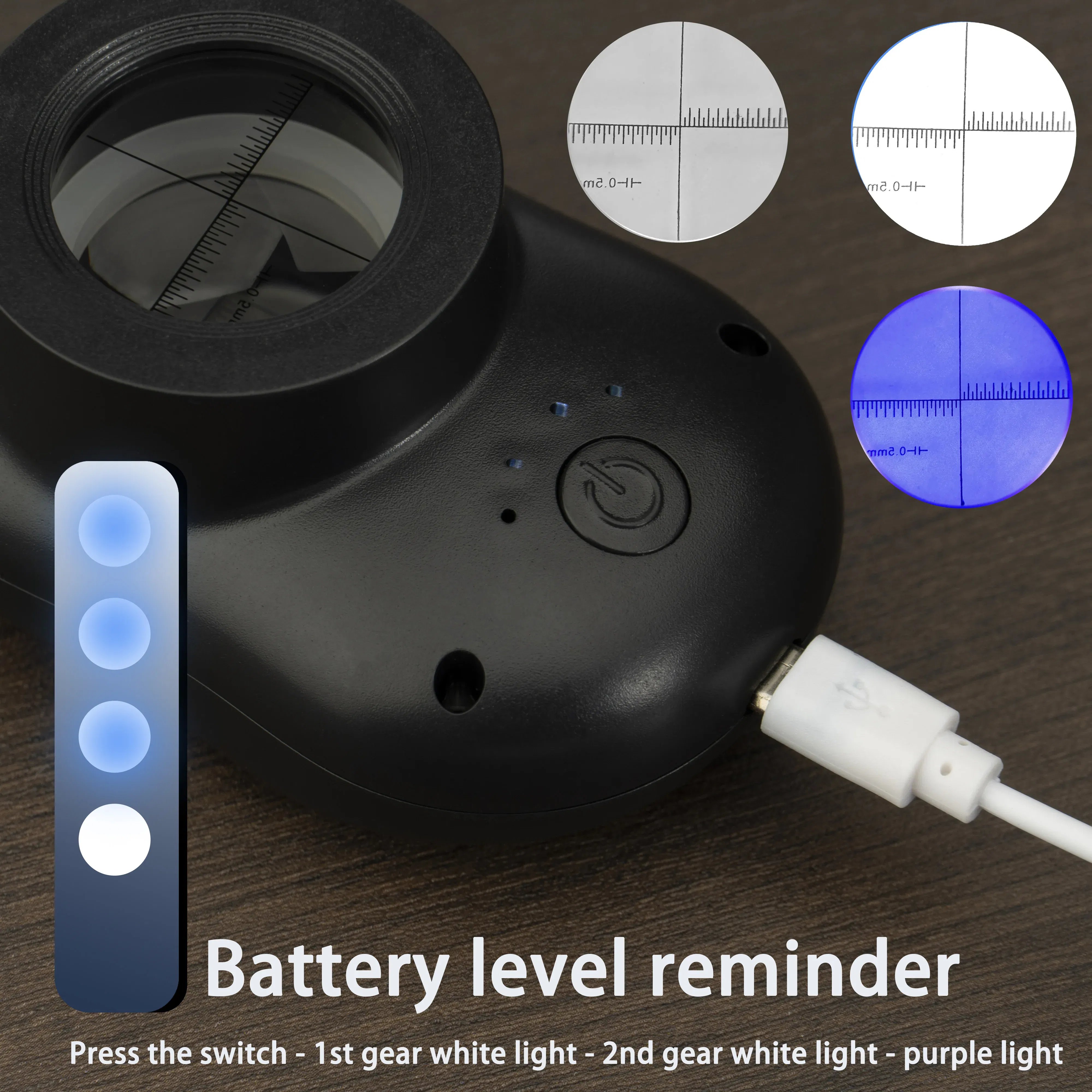 40X Double Glass Lens Magnifier with Bright LED Lights(3 Modes), Handheld Portable Jewelers Magnifying Glass for Coins Stamps