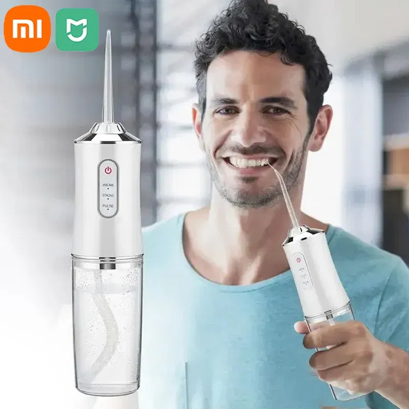 Color: WHITE - Xiaomi MIJIA Smart Electric Oral Irrigator Water Flosser 4 Jets 3 Modes USB Charging Water Jet Irrigator Dental Teeth Cleaner