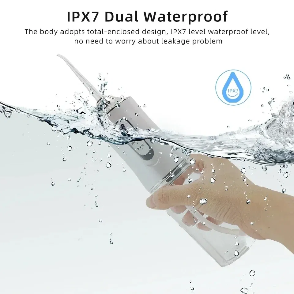 Color: WHITE - Xiaomi MIJIA Smart Electric Oral Irrigator Water Flosser 4 Jets 3 Modes USB Charging Water Jet Irrigator Dental Teeth Cleaner