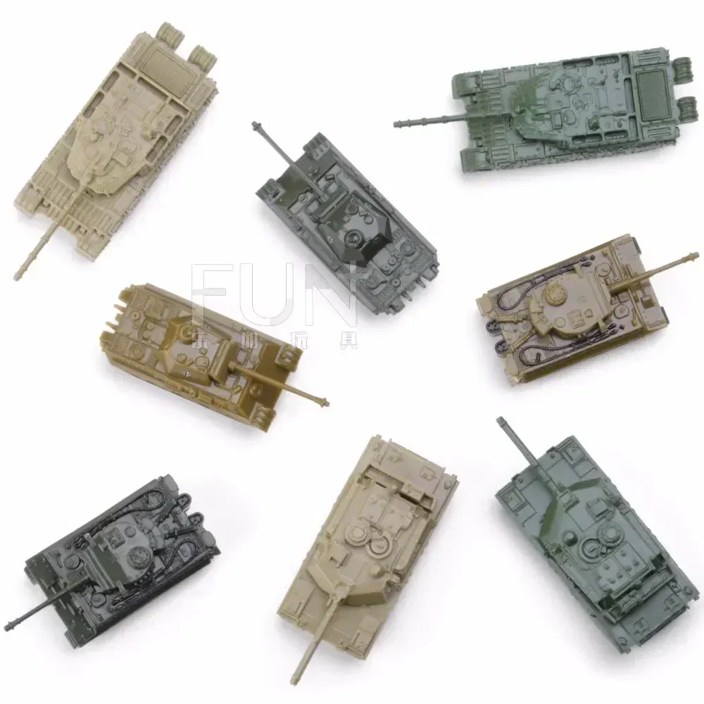 Color: Clear - 1/144 4D Classic Tank Model WWII Tiger Leopard US GER CHN USSR RUS Finished Model Sand Table Plastic Tanks Toy
