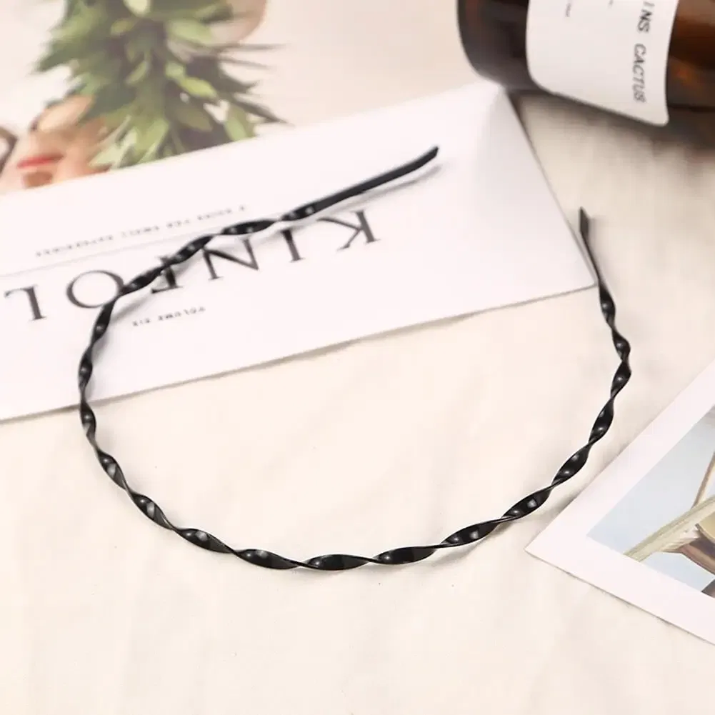 Color: GRAY - New Fashion Mens Hairband Unisex Black Flexible Wavy Hair Head Hoop Band Women Sports Headband Hair Accessories