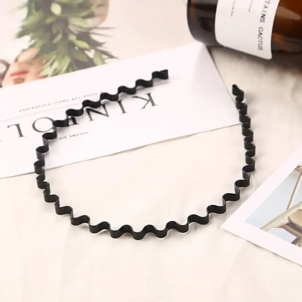 Color: GRAY - New Fashion Mens Hairband Unisex Black Flexible Wavy Hair Head Hoop Band Women Sports Headband Hair Accessories