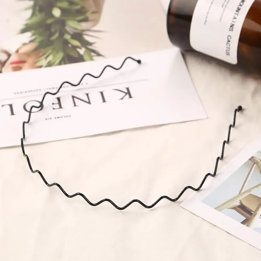 Color: GRAY - New Fashion Mens Hairband Unisex Black Flexible Wavy Hair Head Hoop Band Women Sports Headband Hair Accessories