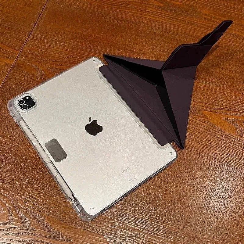 Color: GRAY, Size: 12.4 - Case Magnetic for iPad Air 11 Cover iPad Air 4 5 10th 10.9 9.7 7th 8th 9th Gen 10.2 3 pro 10.5 11 With Y-Shaped Fold Clasp Funda