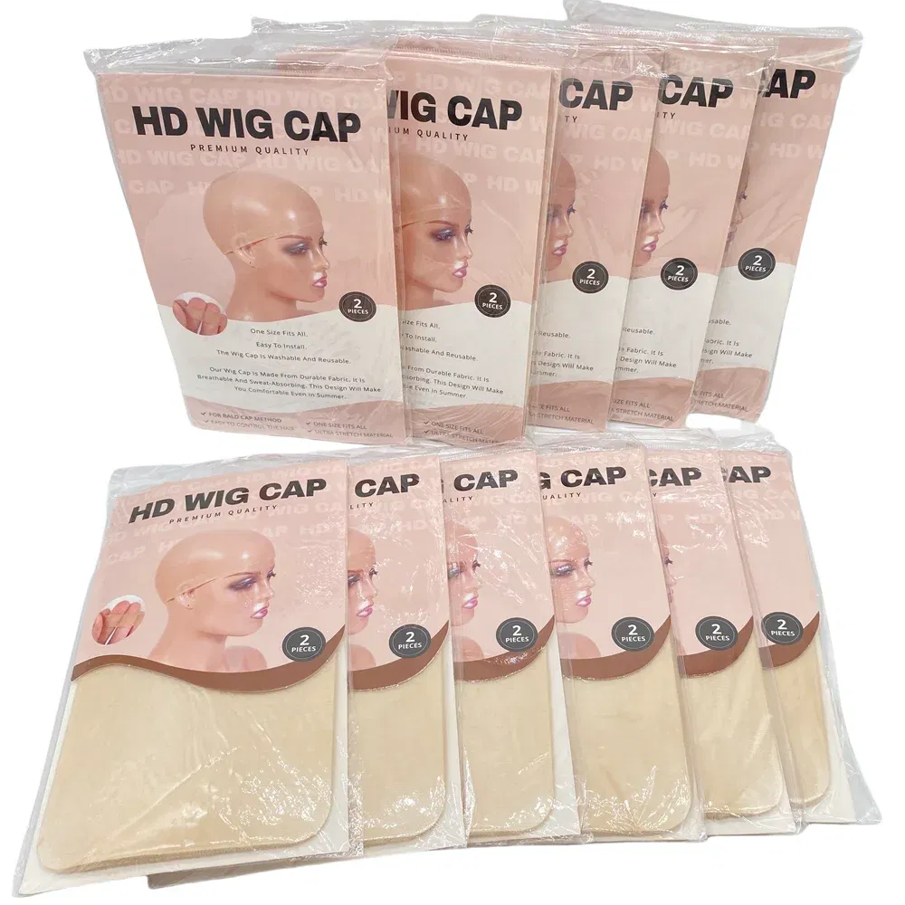 Color: Light Brown - HD Thin Wig Cap 24 pieces - Transparent and Invisible - Sheer Wig Cap for HD Wigs - Wig Accessories