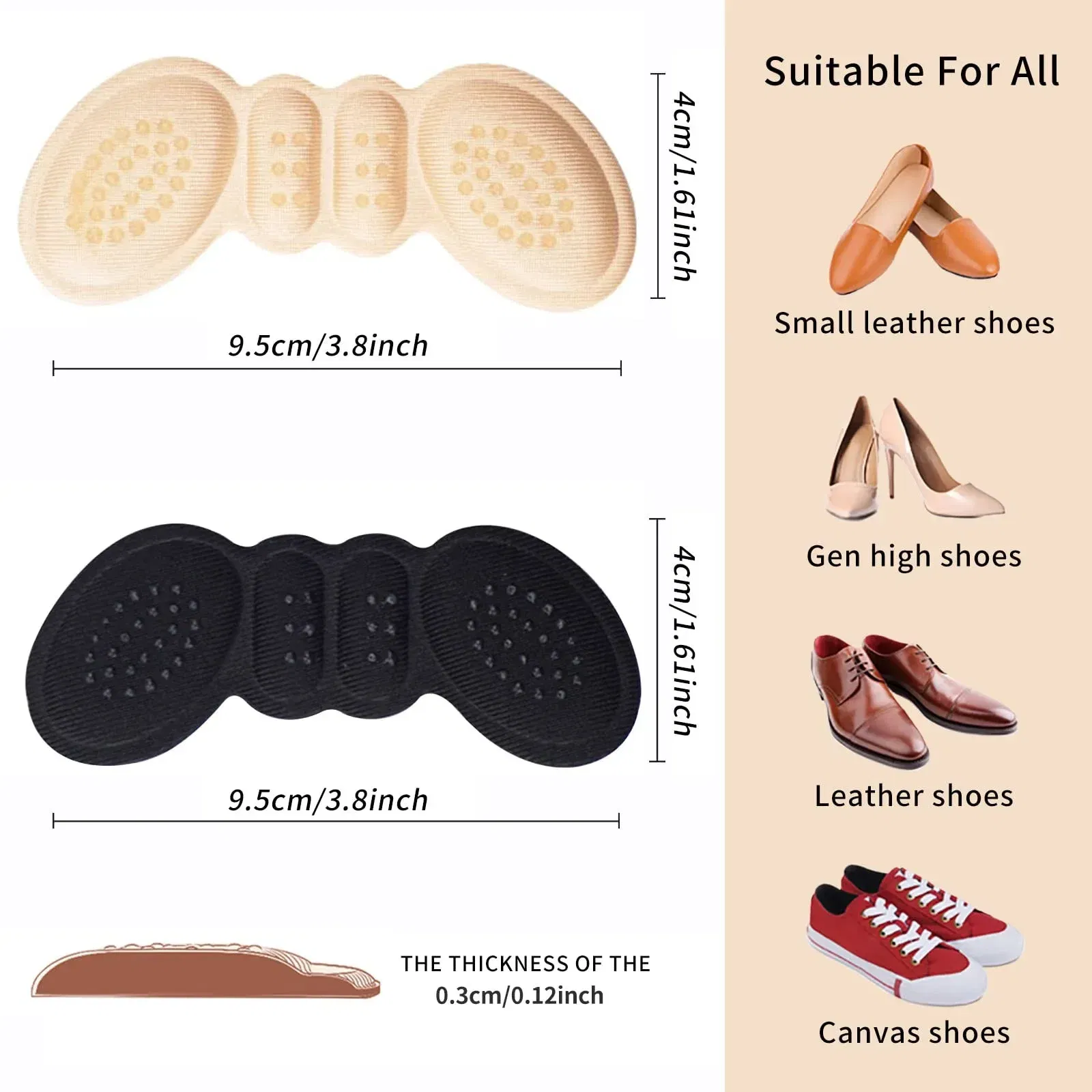 Color: Yellow, Ships From: CHINA - 2/4/6PCS Women Insoles Shoes High Heel Pad Adjust Size Adhesive Heels Pads Liner Grips Protector Sticker Pain Relief Foot Care