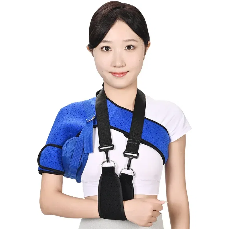 Color: Gold, Size: Multi Size SML - Adjustable Shoulder Support Band Elbow Joint Clavicle Fracture Fixation Strap Pain Relief Shoulder Droop Arm Injured Guard Sling