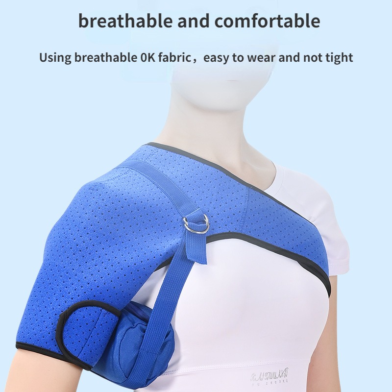 Color: Gold, Size: Multi Size SML - Adjustable Shoulder Support Band Elbow Joint Clavicle Fracture Fixation Strap Pain Relief Shoulder Droop Arm Injured Guard Sling