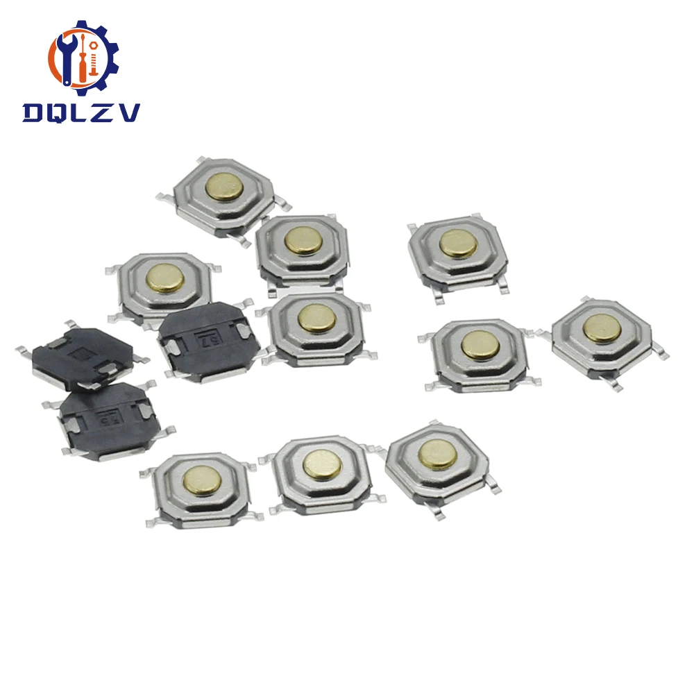 Size: 3XL - 12V 5.2*5.2*1.5mm 12V 0.5A 4 Pin SMT Push Button Switch Metal Tactile Micro Tact Touch Switch Copper Interruptor 4x4x1.5