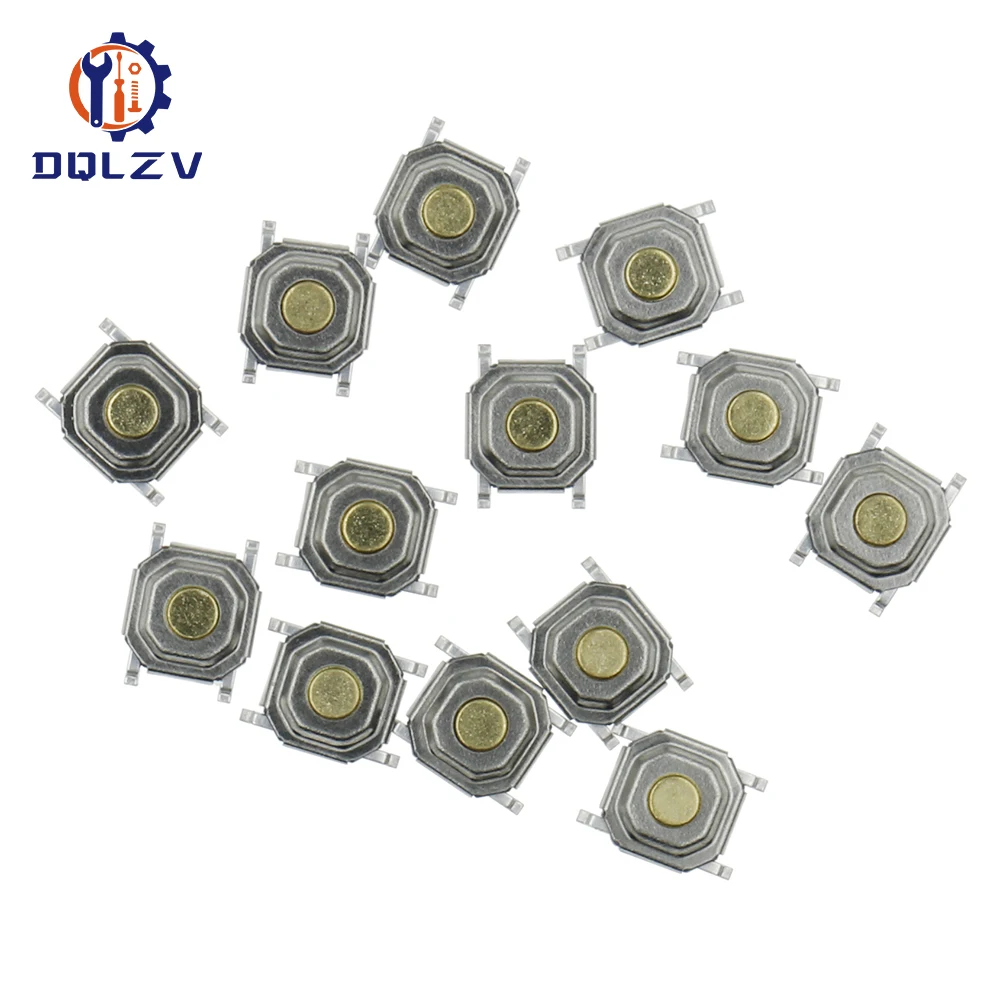 Size: 3XL - 12V 5.2*5.2*1.5mm 12V 0.5A 4 Pin SMT Push Button Switch Metal Tactile Micro Tact Touch Switch Copper Interruptor 4x4x1.5