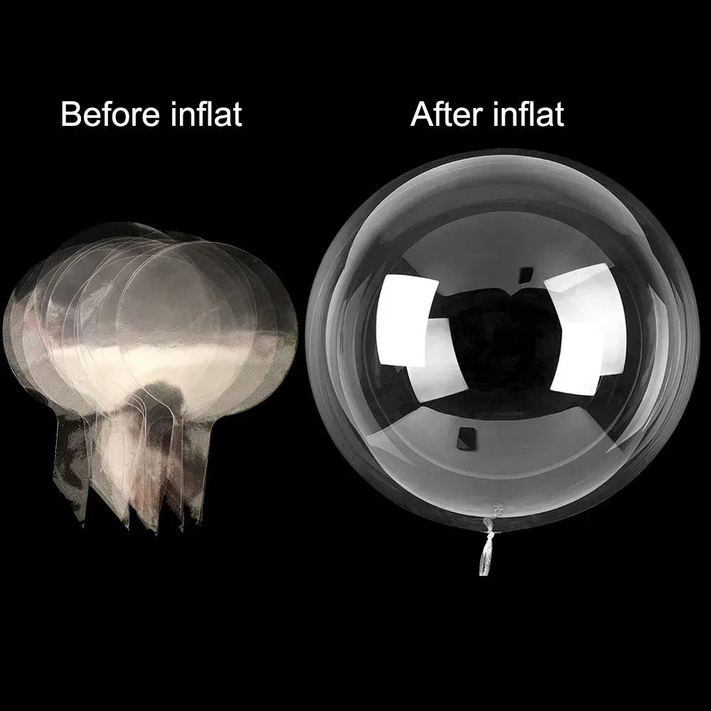 Color: Laser, Ballon Size: 18inch - 10pcs Transparent Bubble Balloon 8/10/12/16/18/20/24/36inch Bobo Balloon For Wedding Birthday Party Balloon