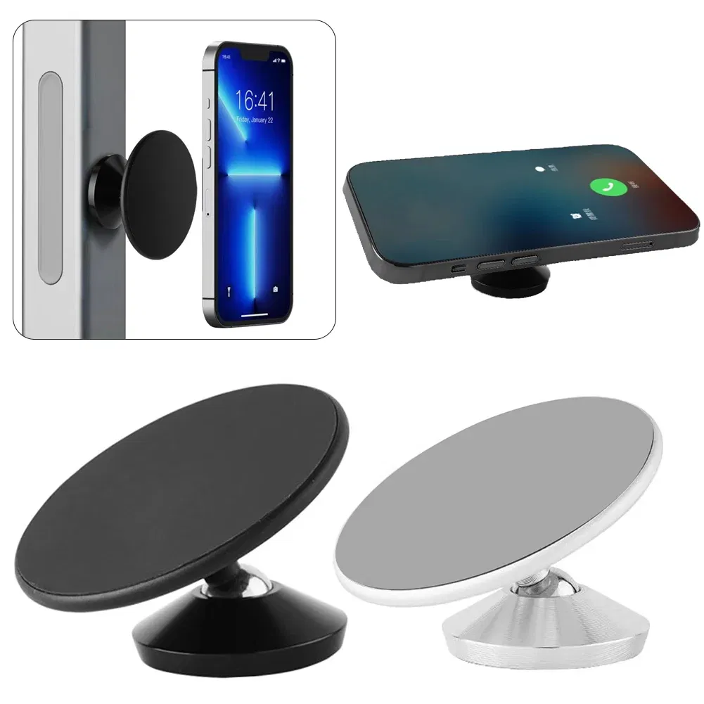 Color: green - Double-sided Magnetic Metal Phone Holder For Magsafe Dual Magnet Phone Mount Stand Universal GPS Mobile Phone Mount for iPhone