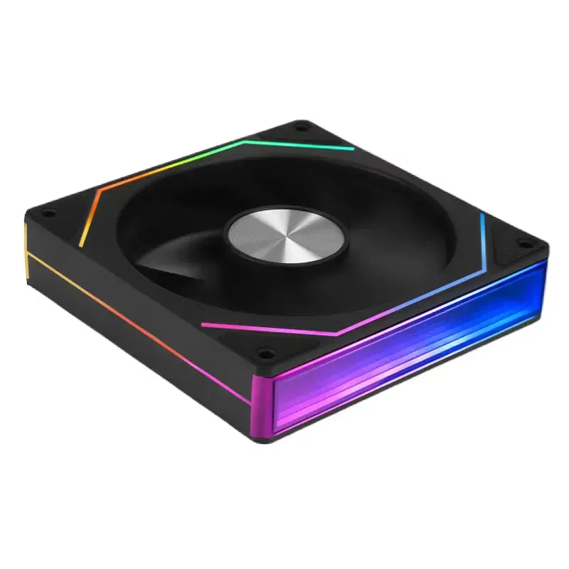 Color: GRAY, Blade Color: Other, RGB Support: A-RGB - UPSIREN UF-3 Prism 7PRO Computer Case Cooling Fan,Double-sided full lens,12CM ARGB motherboard synchronization，CD pattern axis
