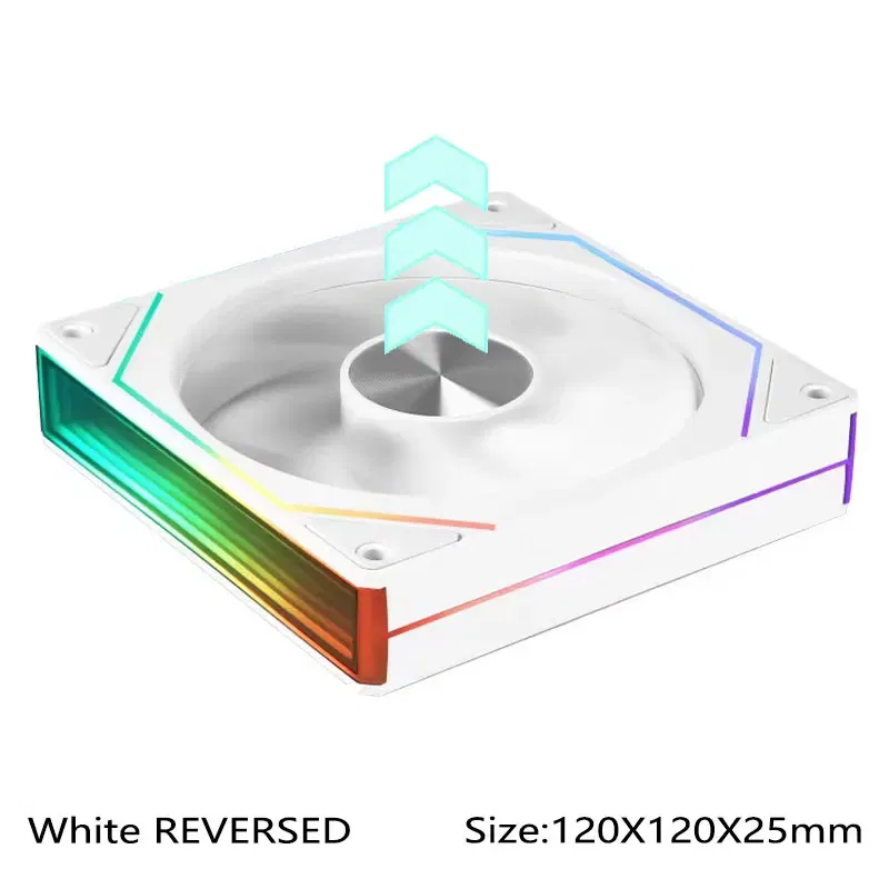 Color: GRAY, Blade Color: Other, RGB Support: A-RGB - UPSIREN UF-3 Prism 7PRO Computer Case Cooling Fan,Double-sided full lens,12CM ARGB motherboard synchronization，CD pattern axis