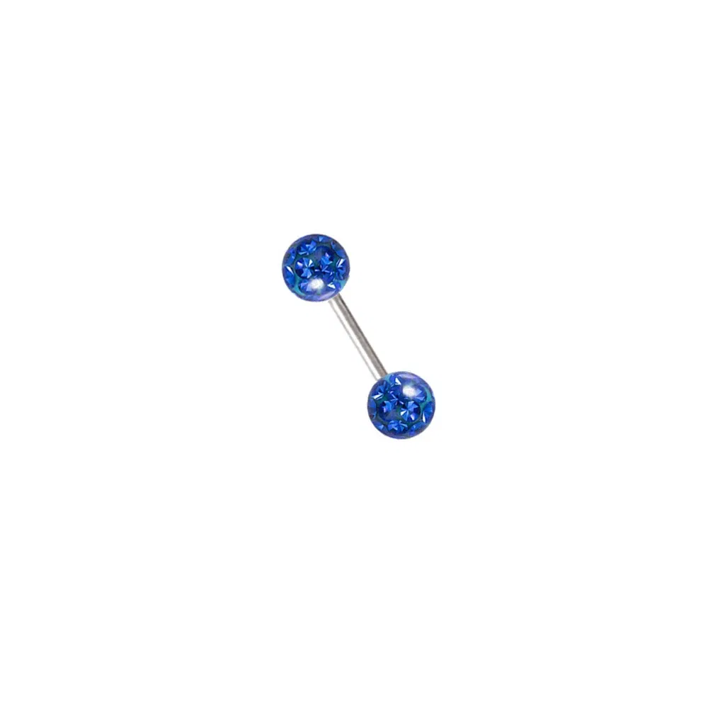 Metal color: Blue, Main Stone Color: Red - 16g 1.2mm Coated Crystal Steel Ear Stud Tragus Helix Cartilage 3/4/5mm CZ Ball 6/8/10/12/14mm Bar Barbell Piercing