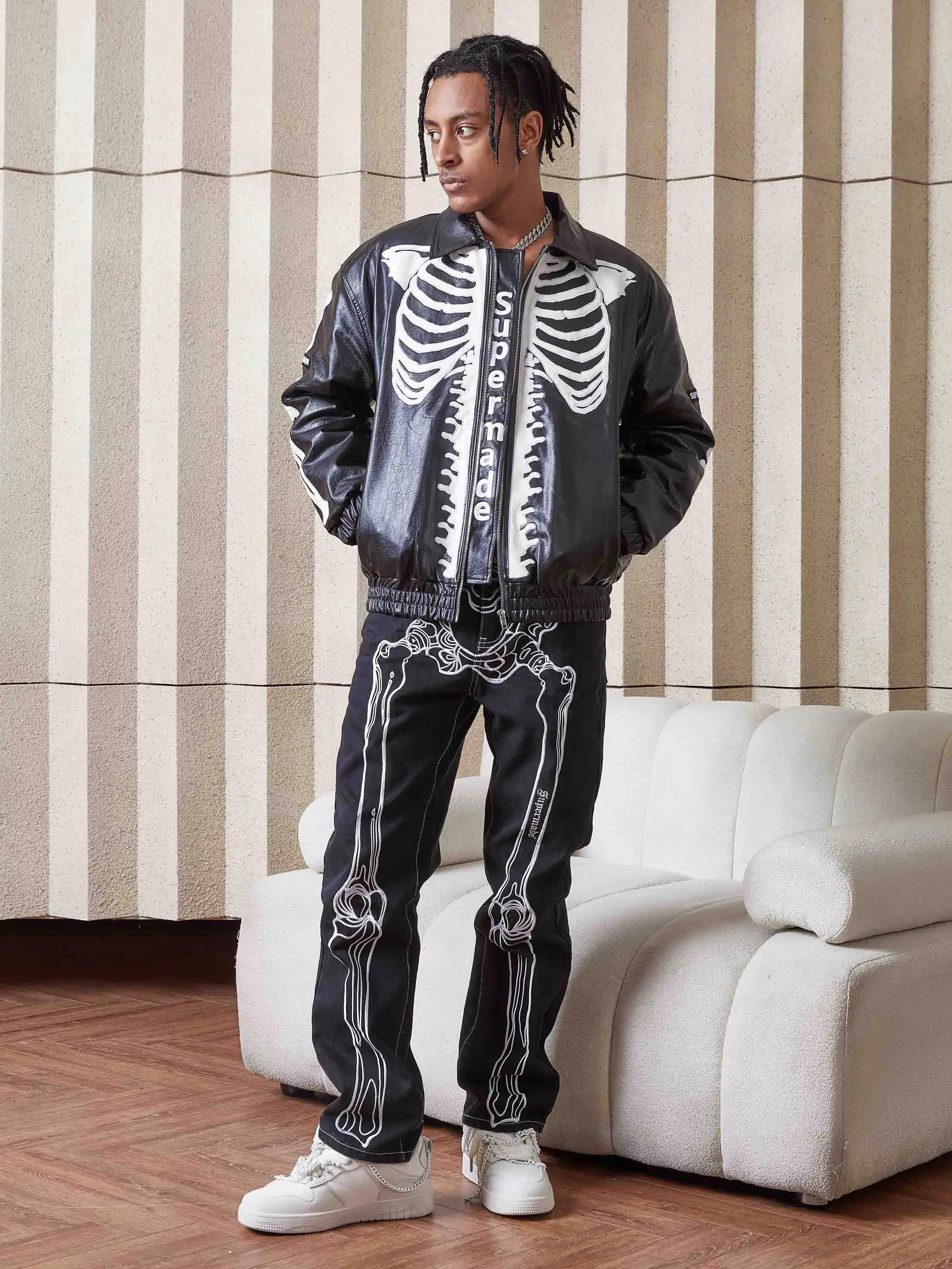 Color: Yellow, Size: S - Men's Leather Jacket Fashion Embroidery Artificial Leather Coats Winter Casual Motorcycle Biker Pu Leather Outwear Male Clothing