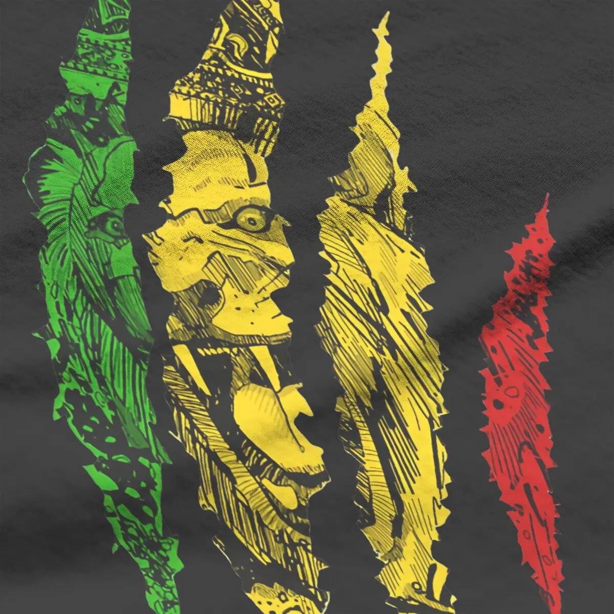 Color: black, Size: XL - Rasta Design Polyester TShirts Warrior Lion Of Judah King Rasta Reggae Jamaica Roots Distinctive Homme T Shirt